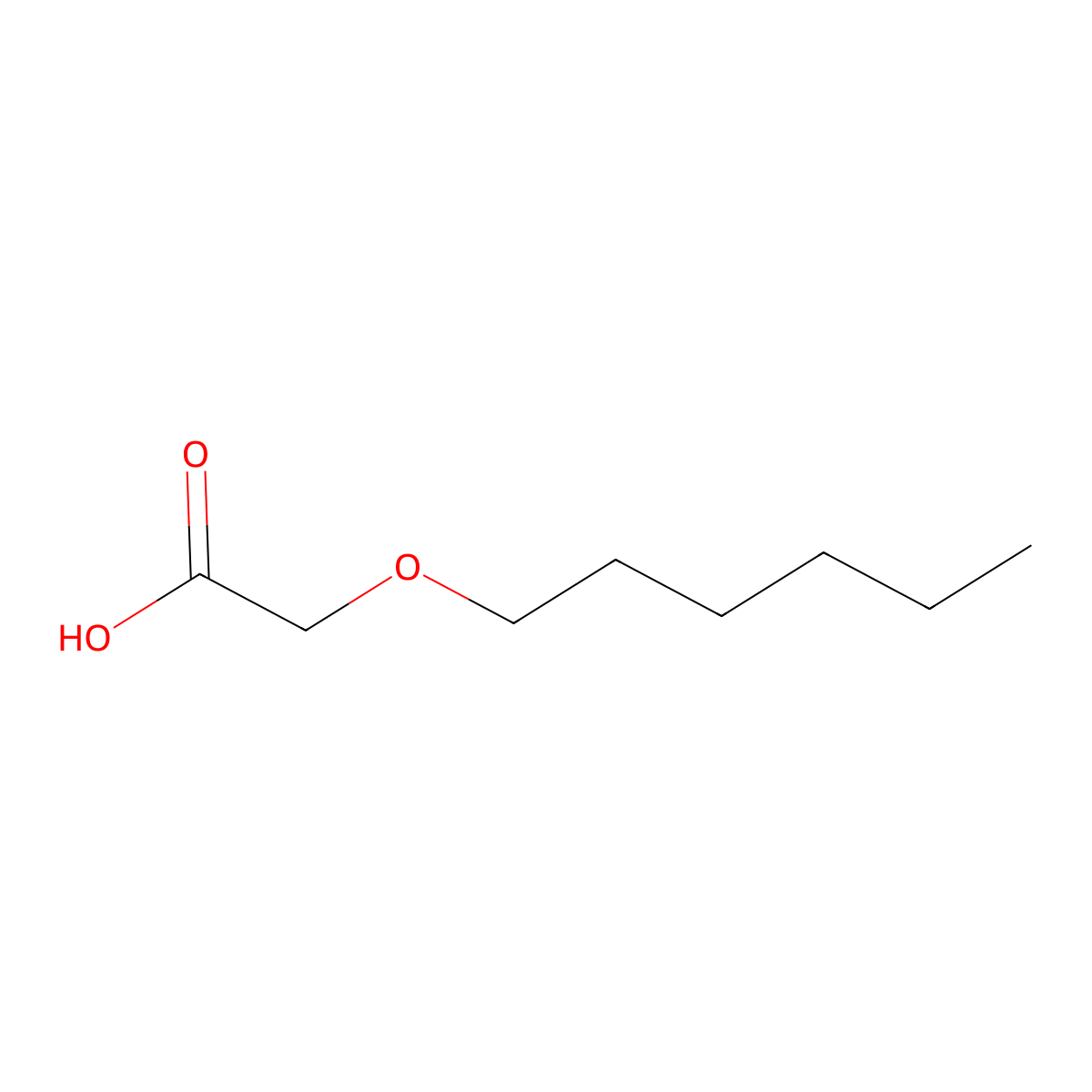 Acetic acid, 2-(hexyloxy)- molecular structure, CAS 57931-25-6