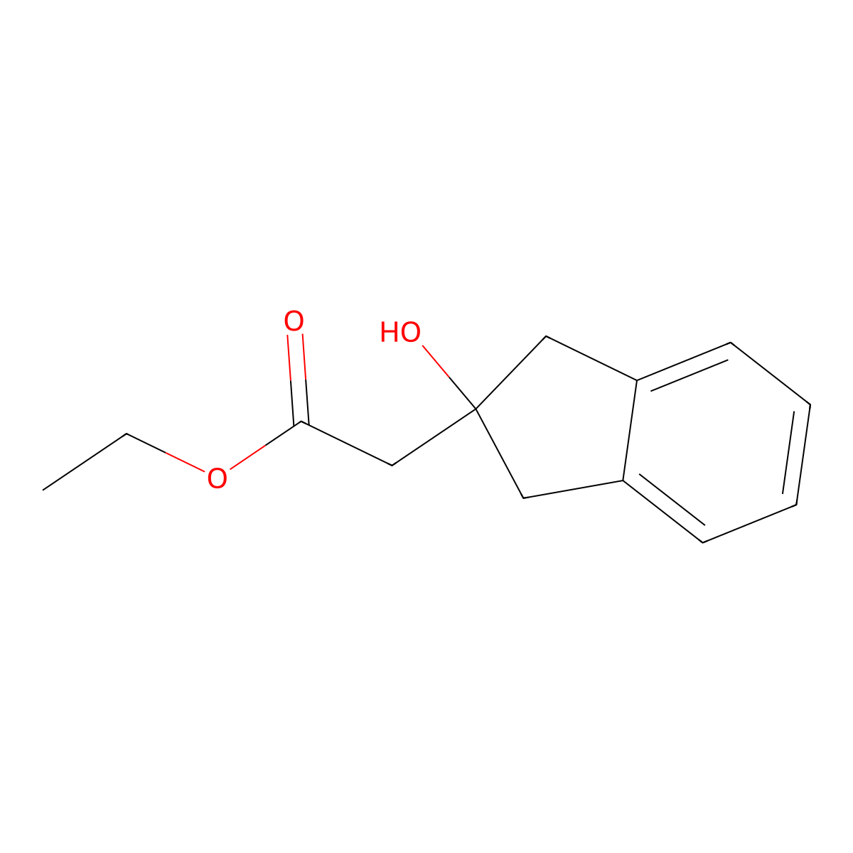 ethyl 2-(2-hydroxy-2,3-dihydro-1H-inden-2-yl)acetate molecular structure, CAS 57932-04-4