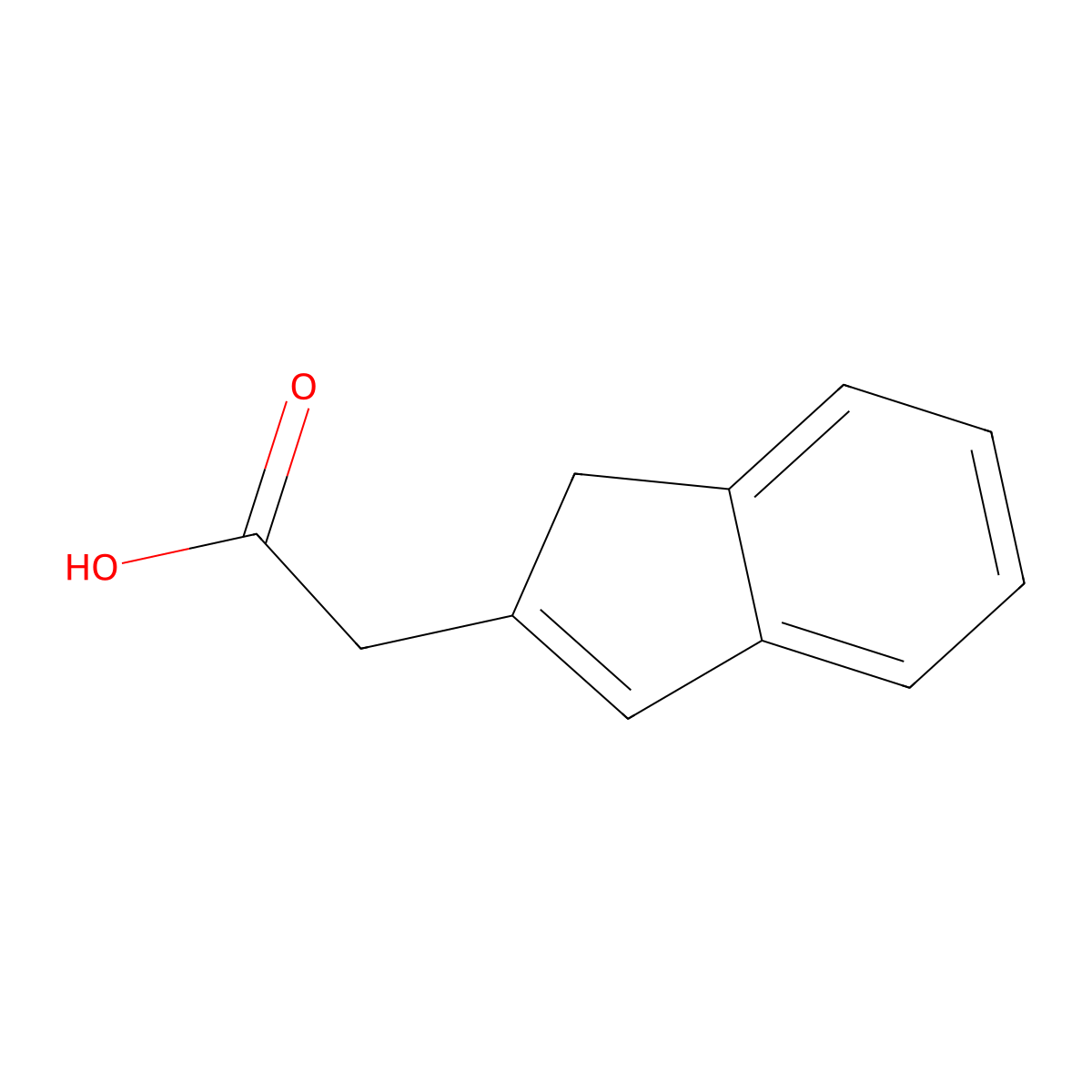 1H-Indene-2-acetic acid molecular structure, CAS 57932-05-5