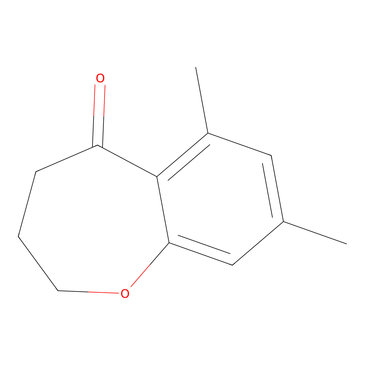 6,8-Dimethyl-2,3,4,5-tetrahydro-1-benzoxepin-5-one molecular structure, CAS 57932-20-4