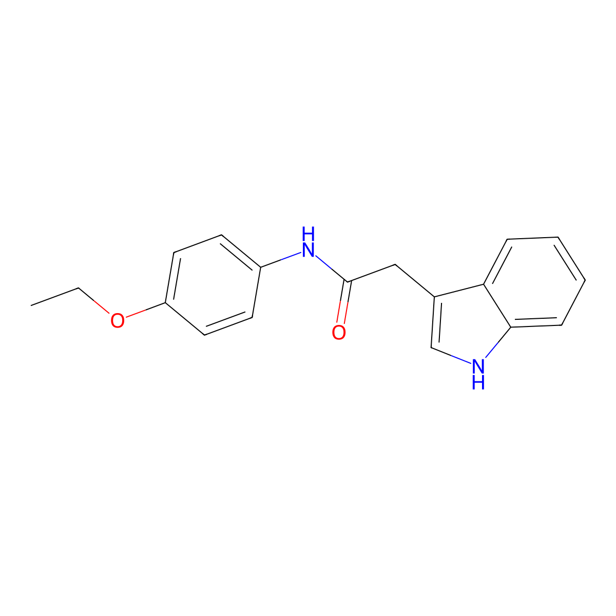Acetanilide, 4'-ethoxy-2-indol-3-yl- molecular structure, CAS 57932-46-4