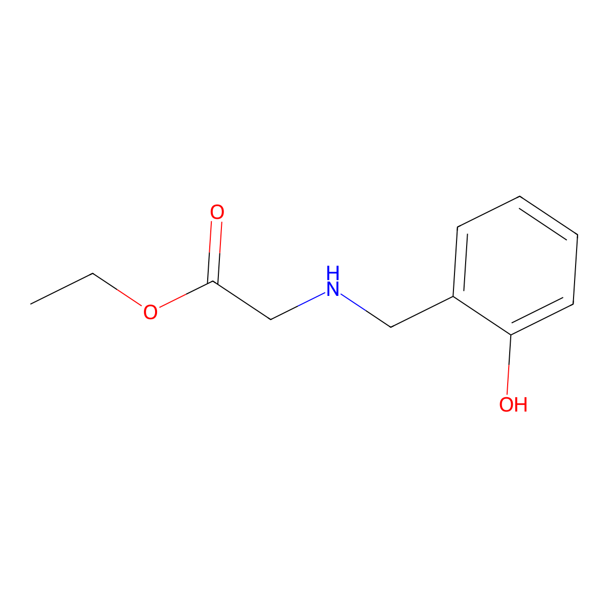 Ethyl N-((2-hydroxyphenyl)methyl)glycinate molecular structure, CAS 57938-78-0
