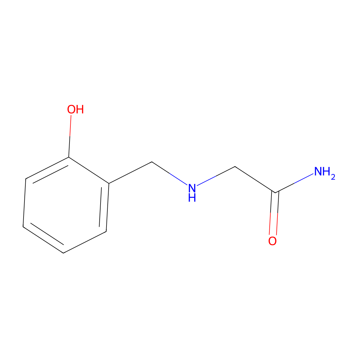 2-(((2-Hydroxyphenyl)methyl)amino)acetamide molecular structure, CAS 57938-79-1