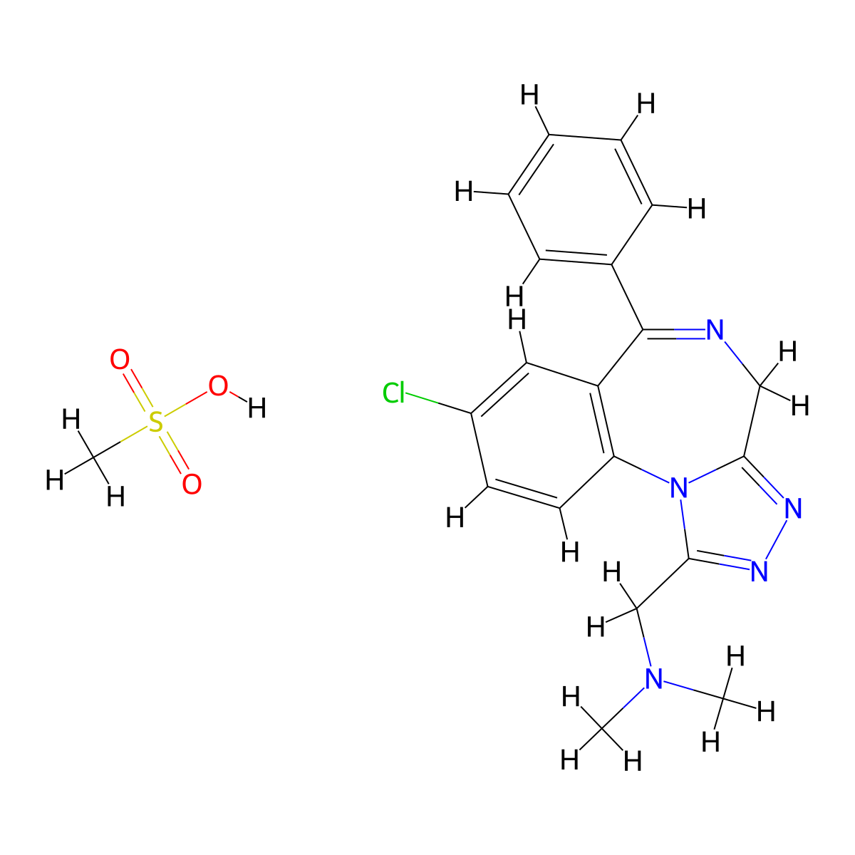 Adinazolam Mesylate molecular structure, CAS 57938-82-6