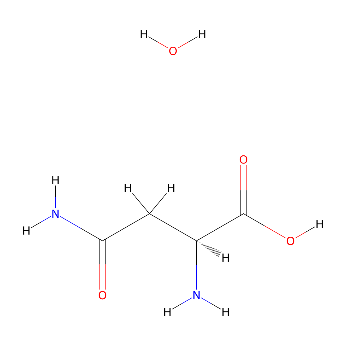 L-Asparagine, monohydrate molecular structure, CAS 5794-13-8