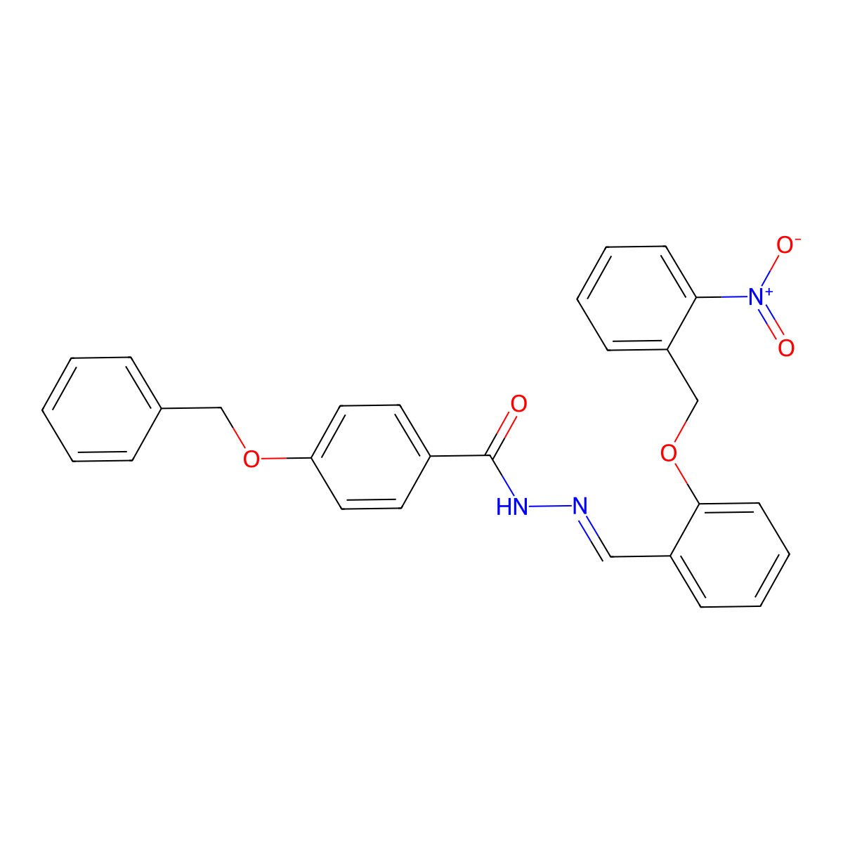 N-[[2-[(2-nitrophenyl)methoxy]phenyl]methylideneamino]-4-phenylmethoxybenzamide molecular structure, CAS 5794-34-3