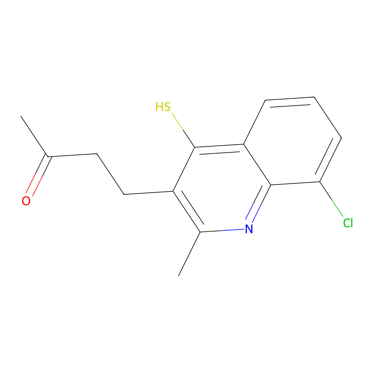 4-(8-chloro-2-methyl-4-sulfanylidene-1H-quinolin-3-yl)butan-2-one molecular structure, CAS 5794-63-8
