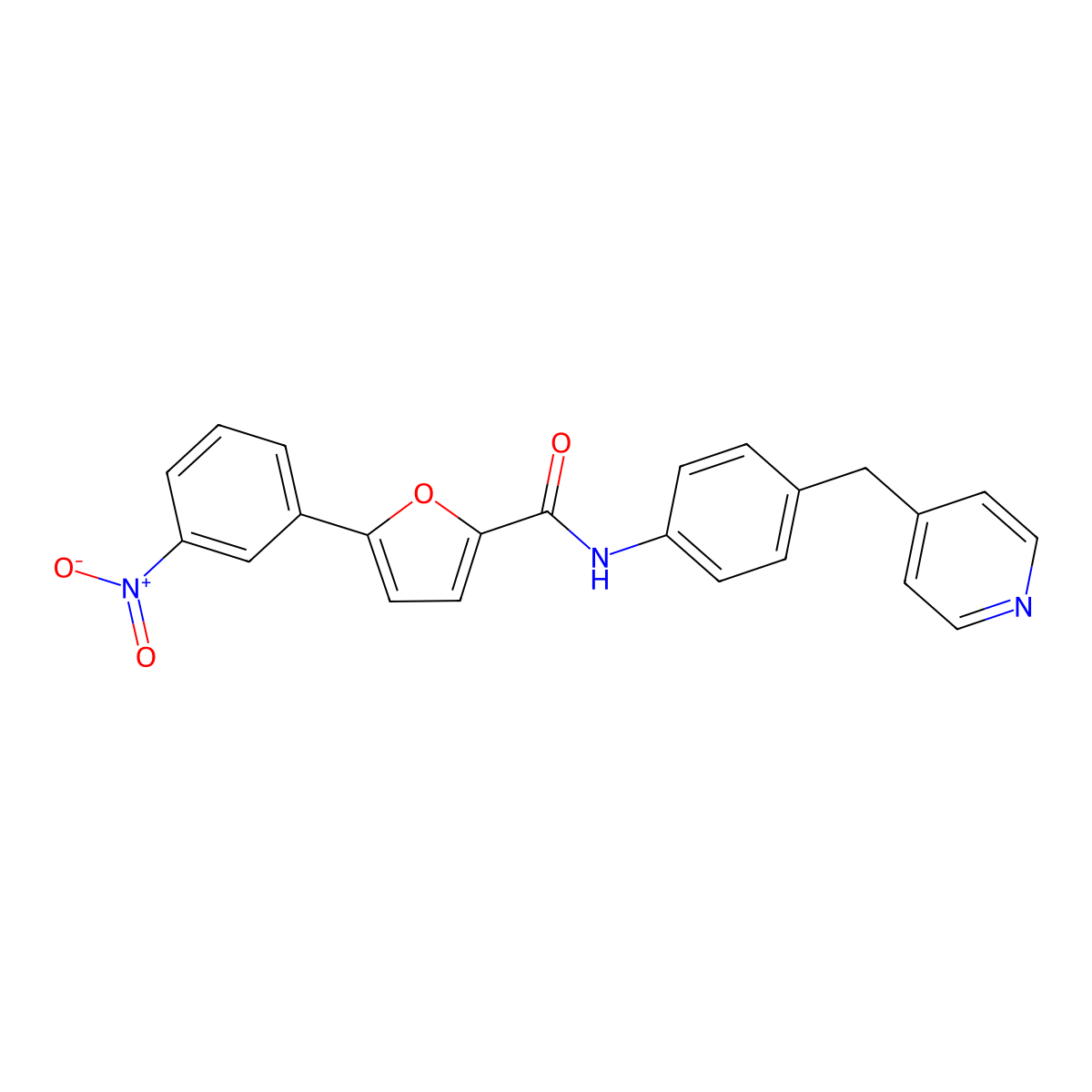 5-(3-nitrophenyl)-N-[4-(pyridin-4-ylmethyl)phenyl]furan-2-carboxamide molecular structure, CAS 5794-74-1