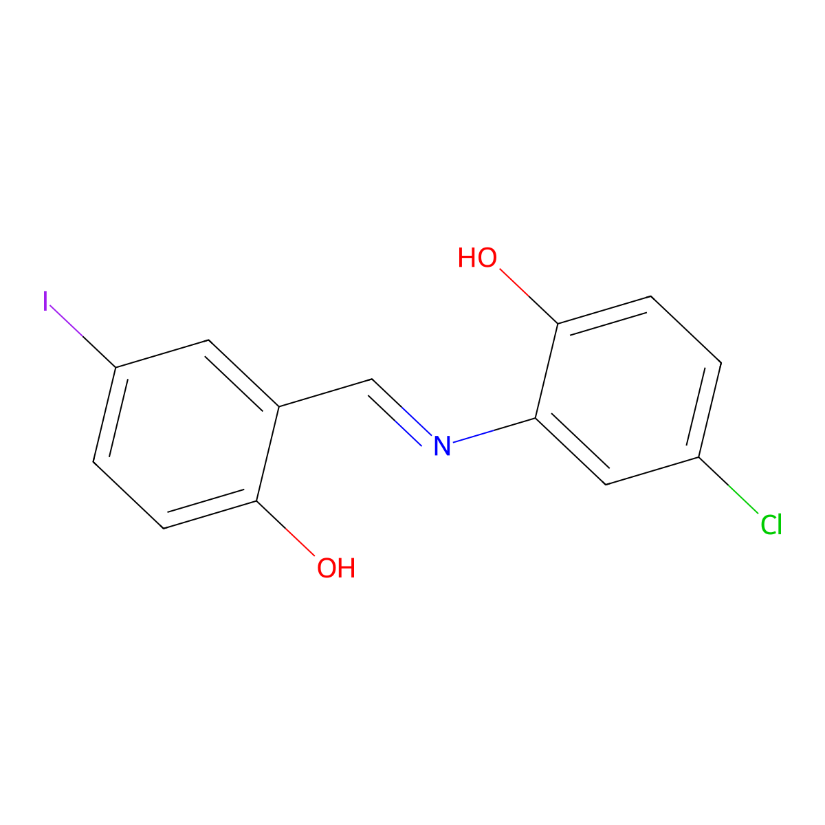 6-[(5-Chloro-2-hydroxyanilino)methylidene]-4-iodocyclohexa-2,4-dien-1-one molecular structure, CAS 5794-75-2