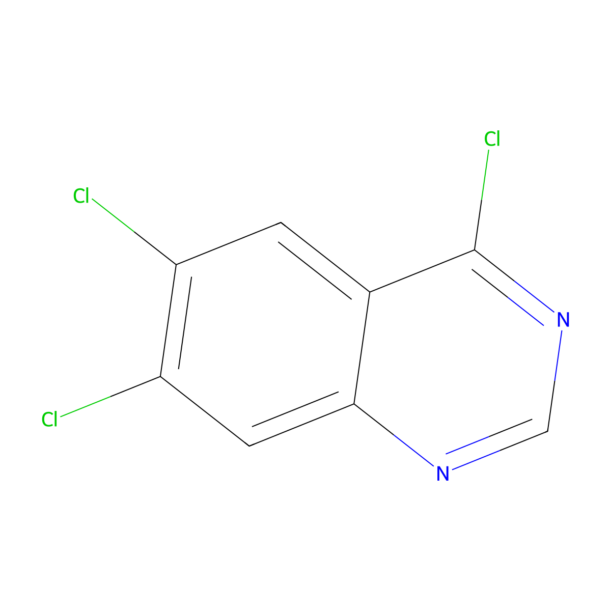 4,6,7-Trichloroquinazoline molecular structure, CAS 57940-05-3