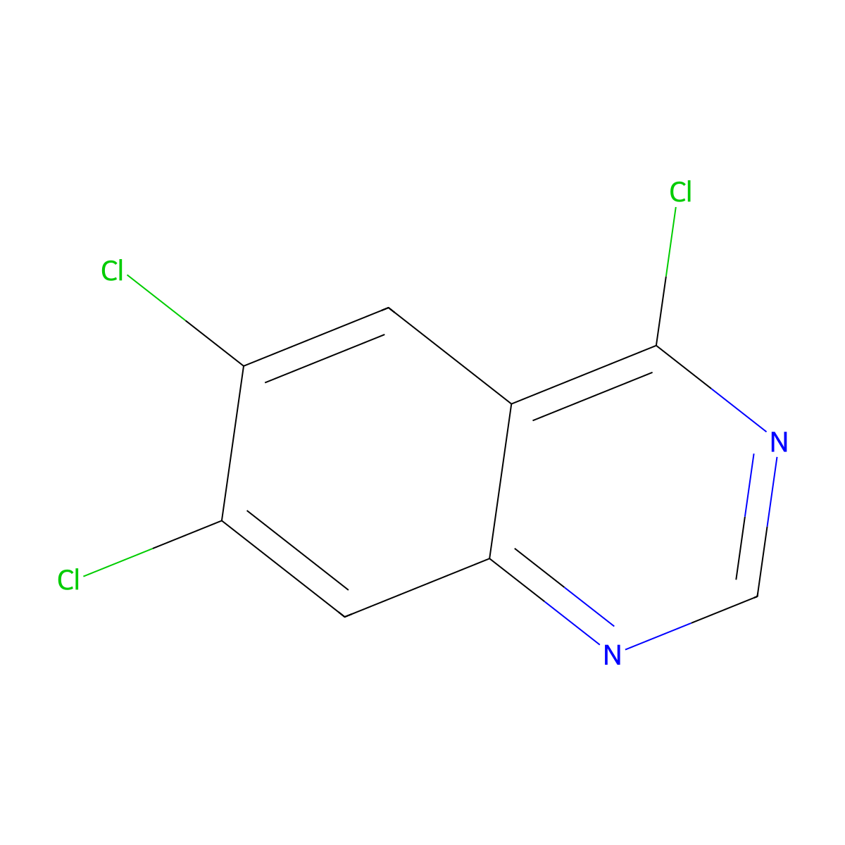 4,6,7-Trichloroquinazoline molecular structure, CAS 57940-05-3