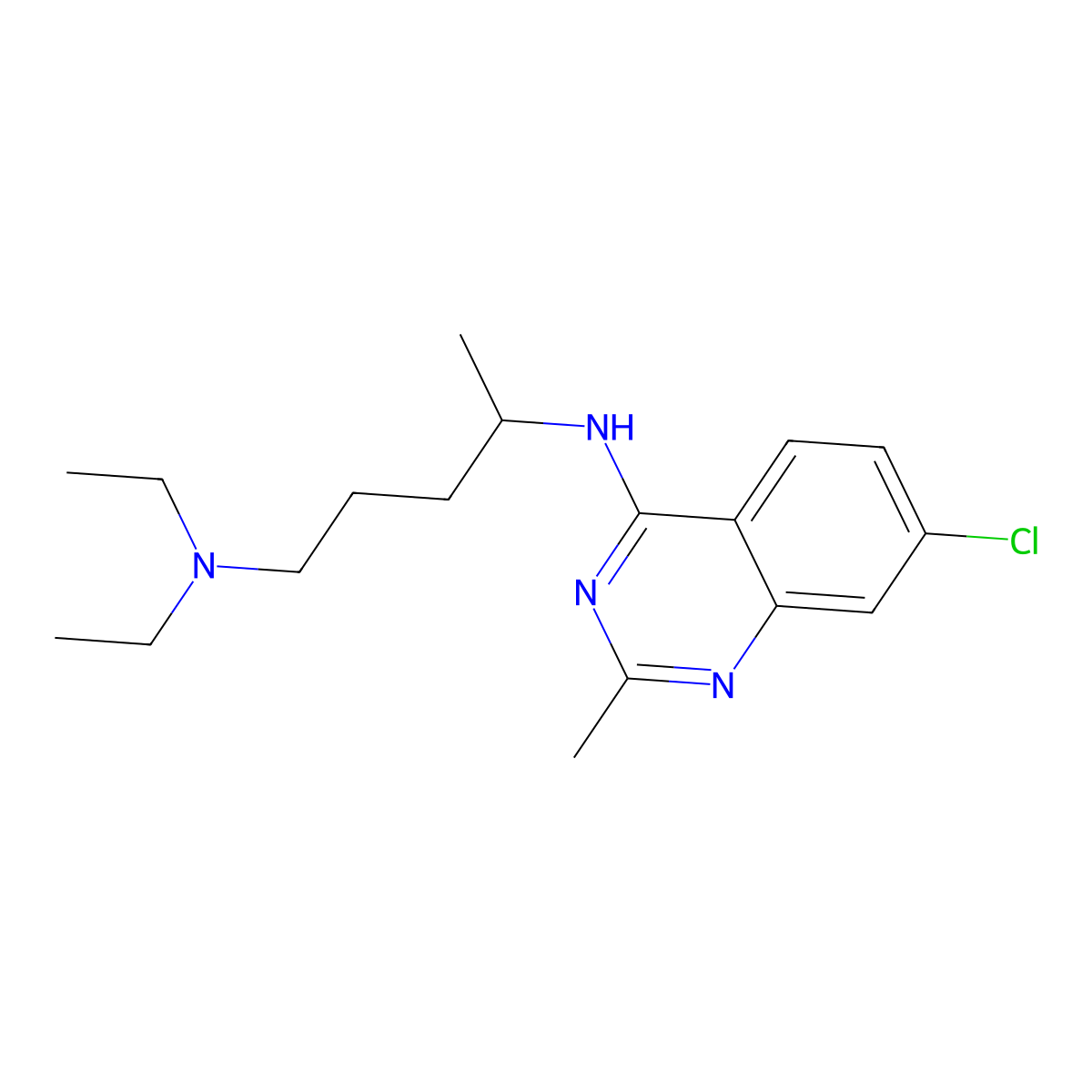 N4-(7-chloro-2-methylquinazolin-4-yl)-N1,N1-diethylpentane-1,4-diamine molecular structure, CAS 57942-25-3