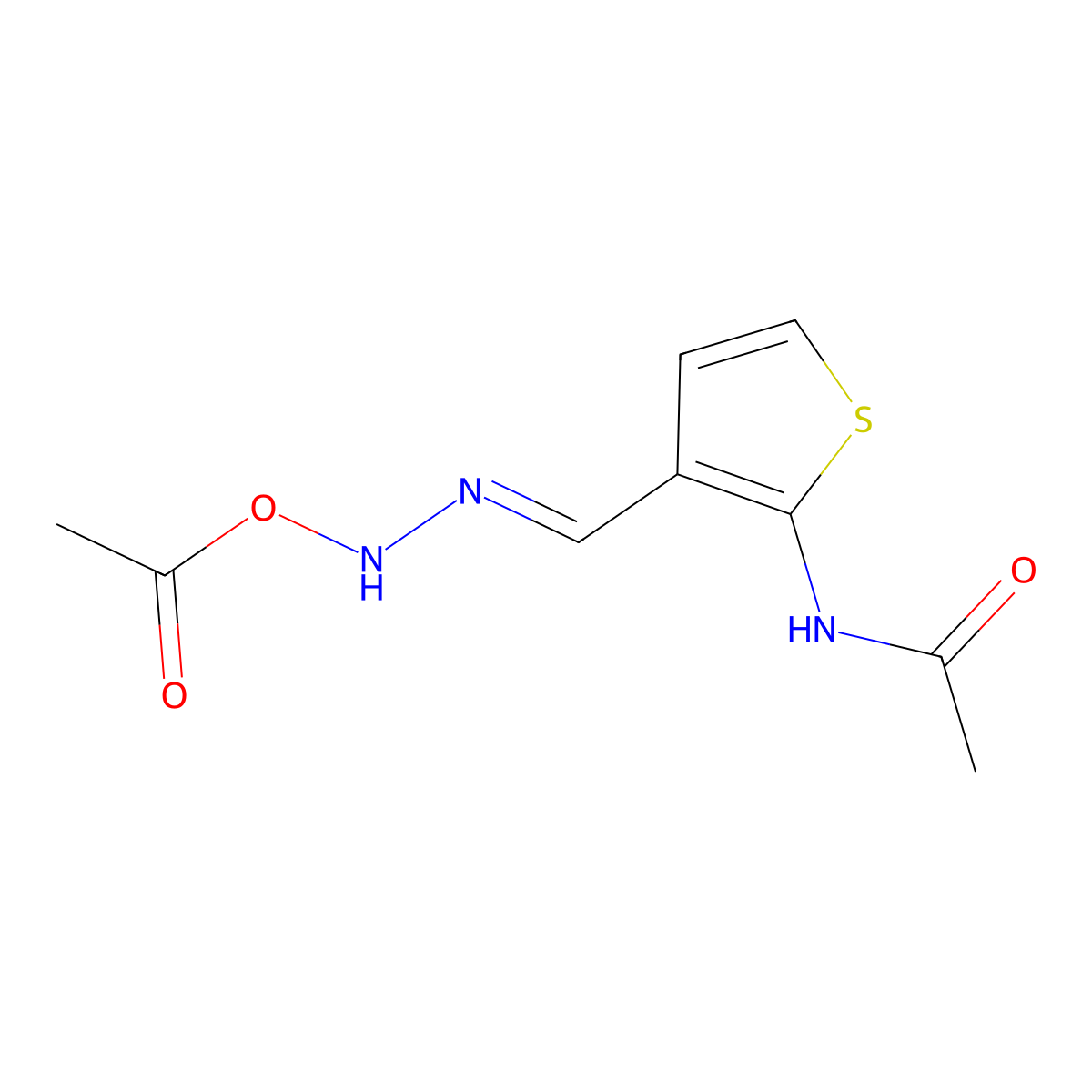 [2-[(2-Acetamido-3-thienyl)methylene]hydrazino] acetate molecular structure, CAS 57942-58-2
