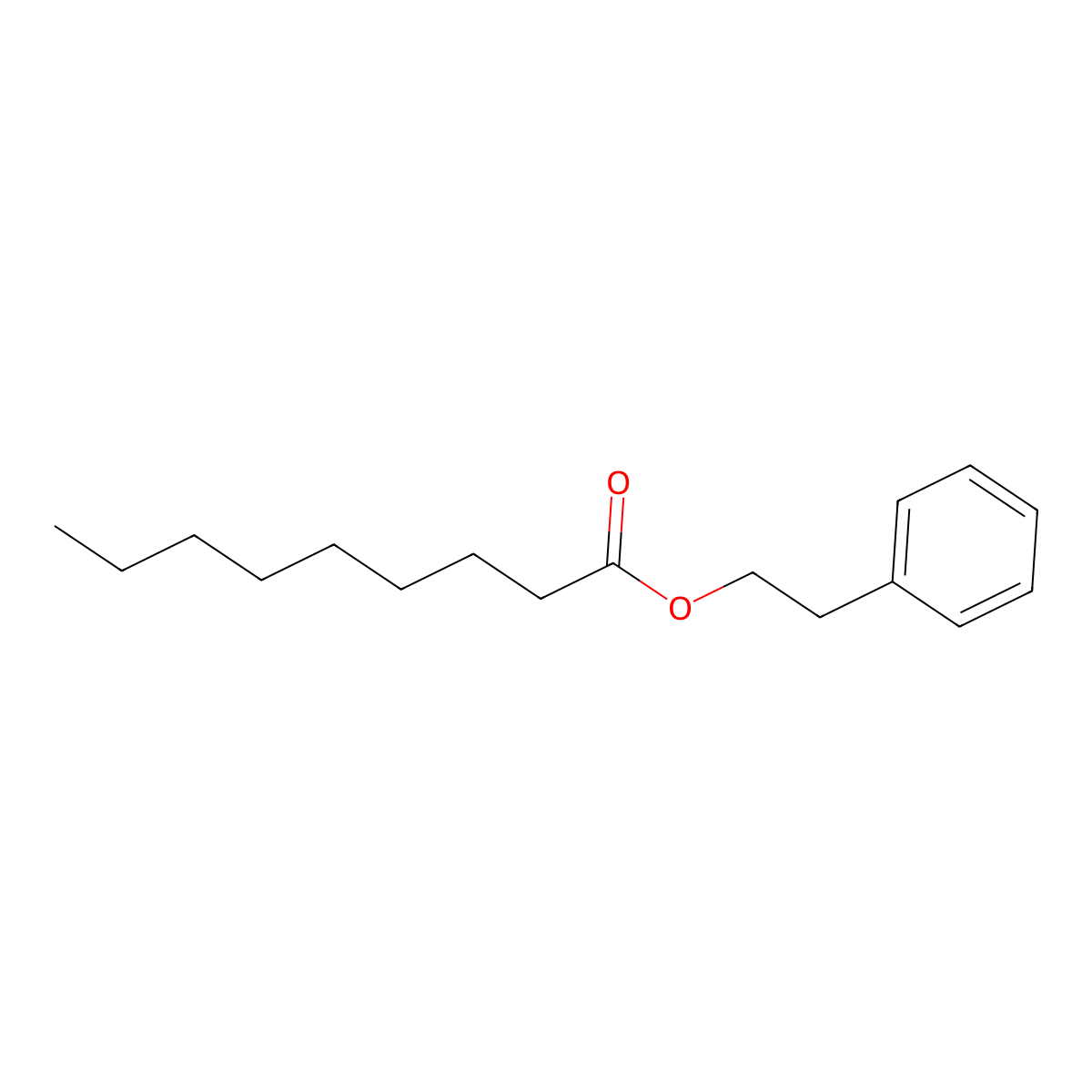Phenethyl nonanoate molecular structure, CAS 57943-67-6