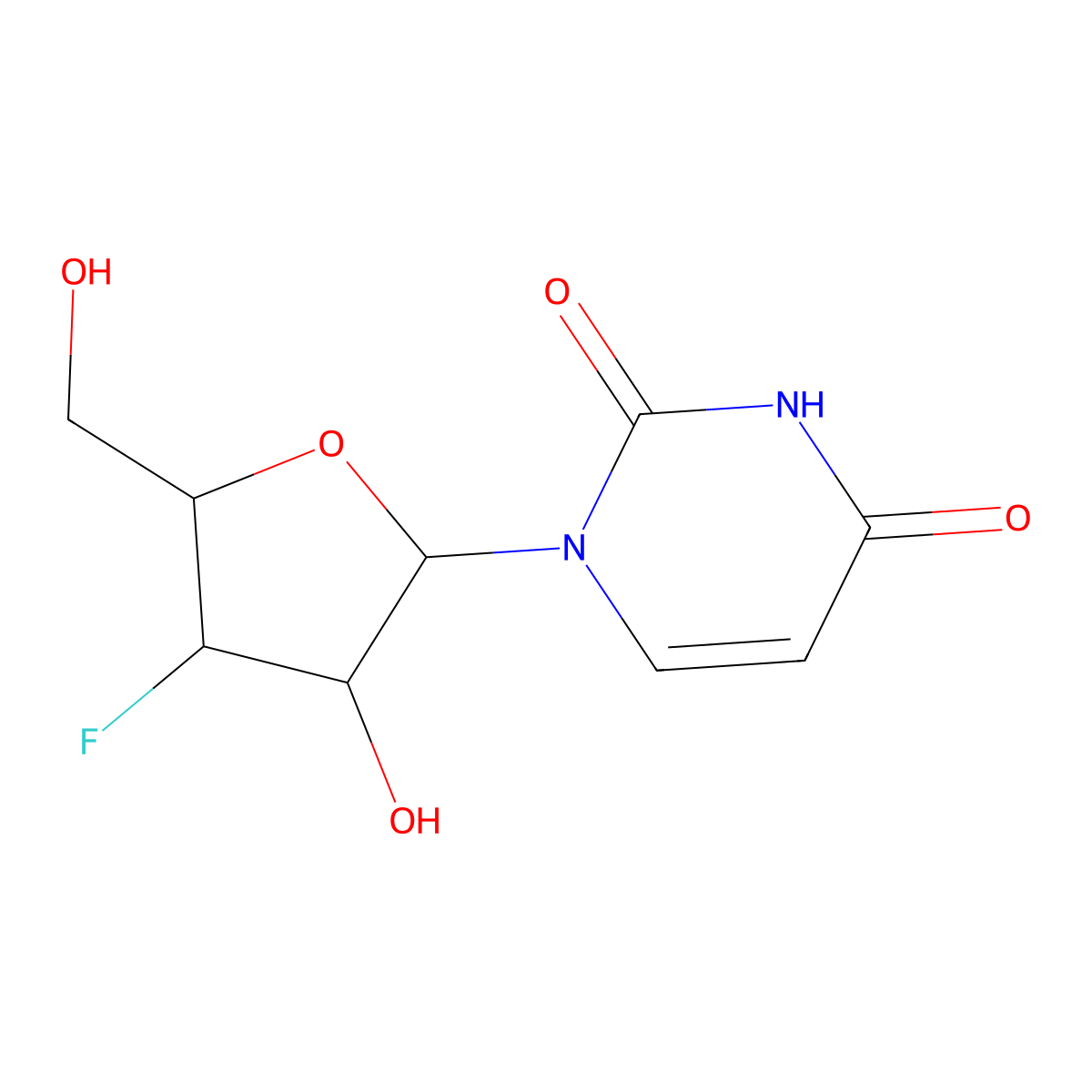 3'-Deoxy-3'-fluorouridine molecular structure, CAS 57944-13-5