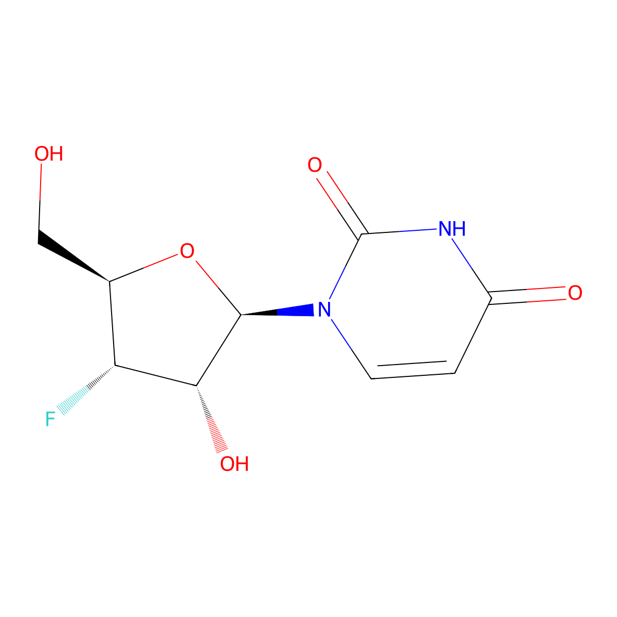 3'-Deoxy-3'-fluorouridine molecular structure, CAS 57944-13-5