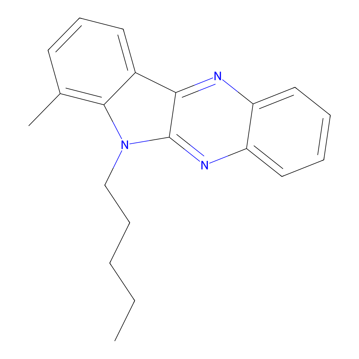 4-Methyl-5-pentylindolo[2,3-b]quinoxaline molecular structure, CAS 579440-22-5