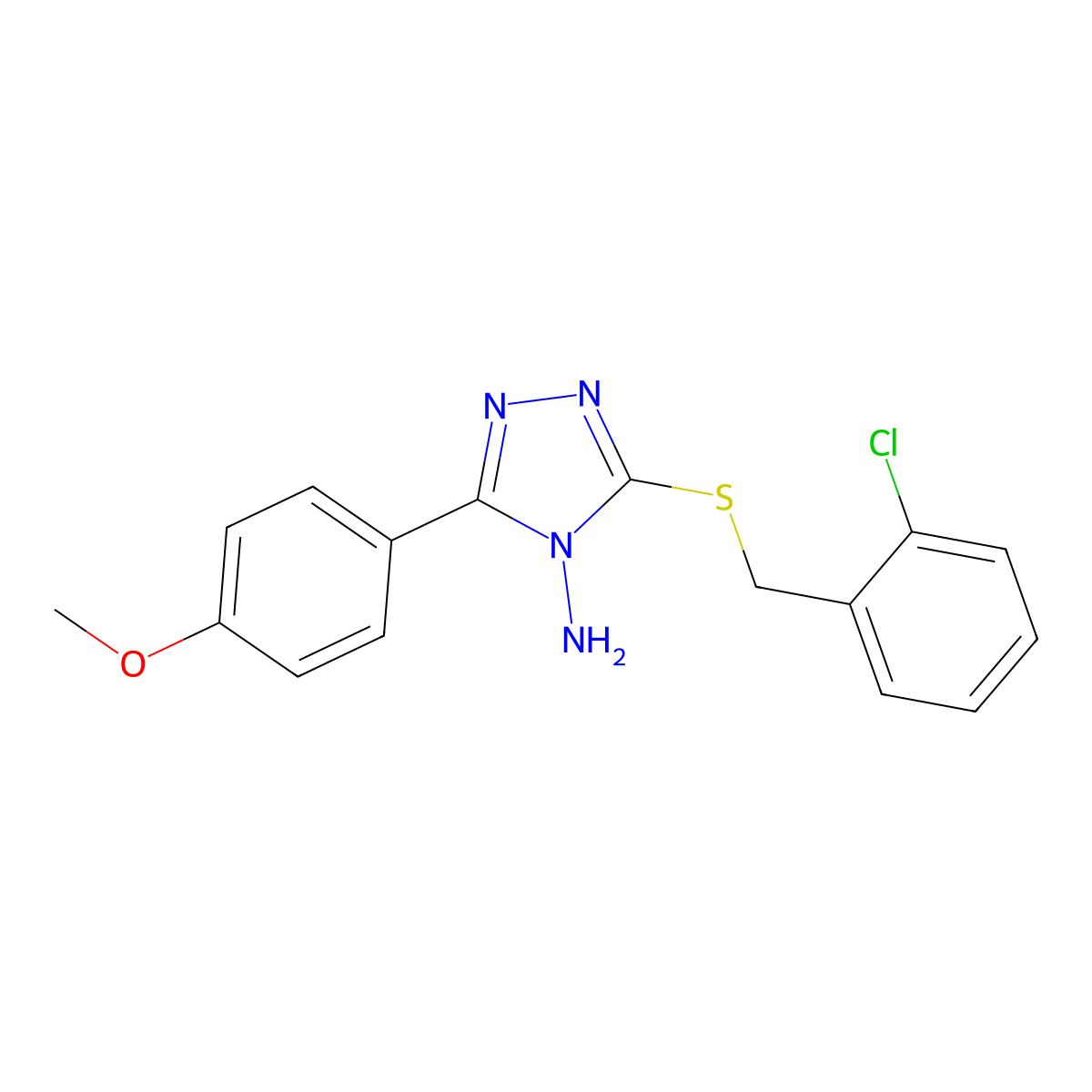 3-[(2-Chlorophenyl)methylthio]-5-(4-methoxyphenyl)-1,2,4-triazole-4-ylamine molecular structure, CAS 579440-53-2