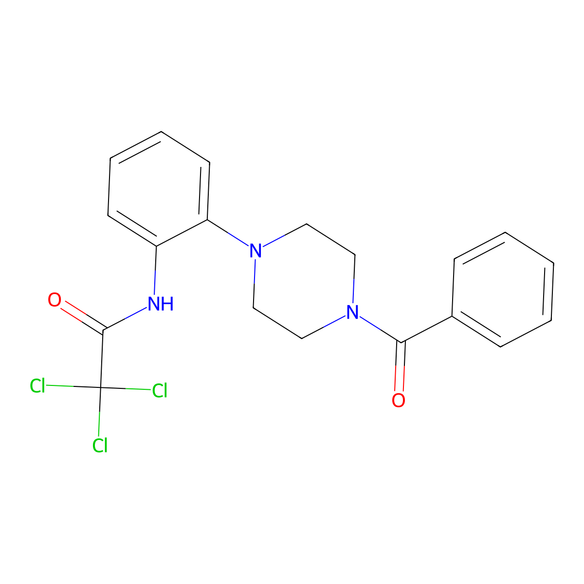 N-[2-(4-benzoylpiperazin-1-yl)phenyl]-2,2,2-trichloroacetamide molecular structure, CAS 579440-84-9