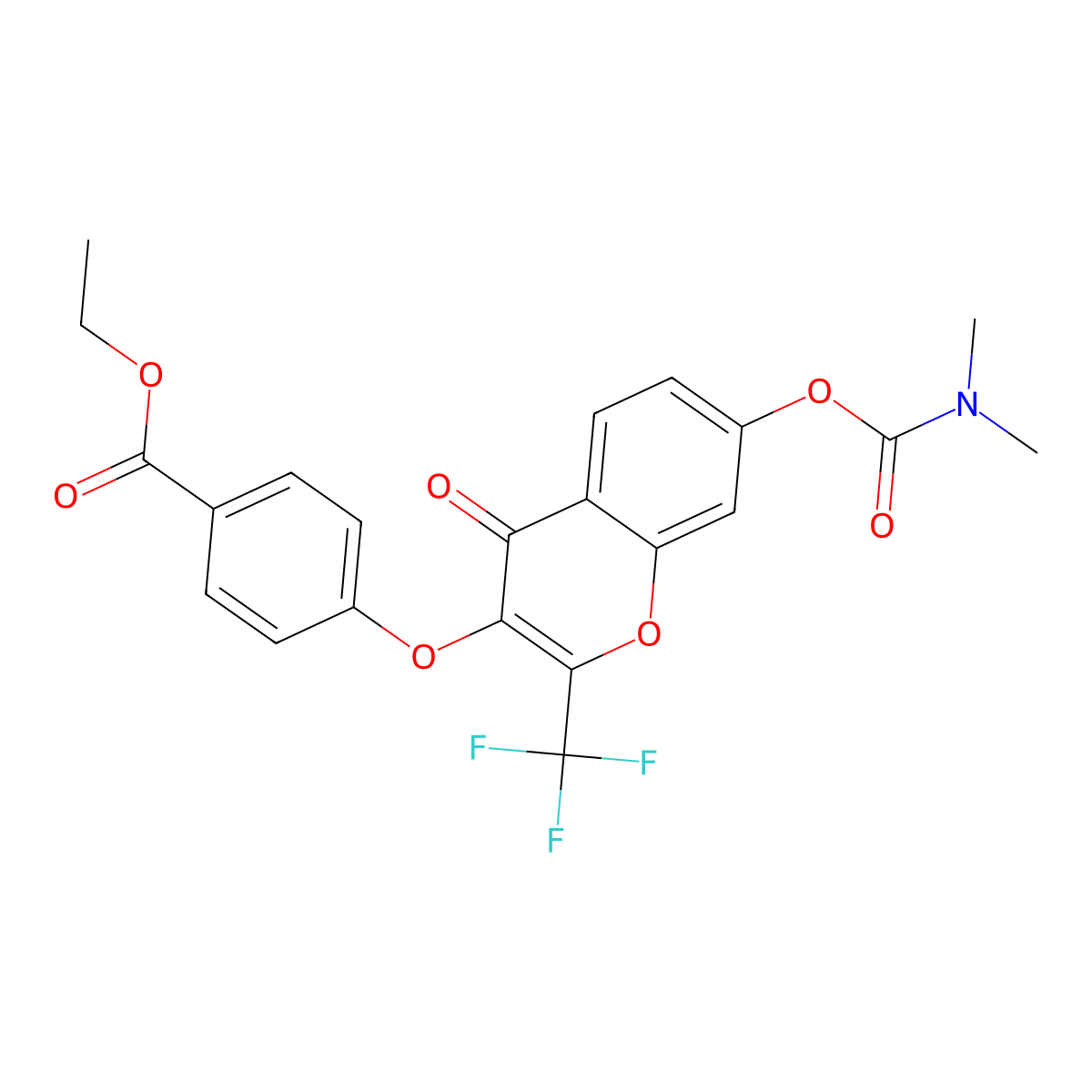 ethyl 4-({7-[(dimethylcarbamoyl)oxy]-4-oxo-2-(trifluoromethyl)-4H-chromen-3-yl}oxy)benzoate molecular structure, CAS 579440-90-7