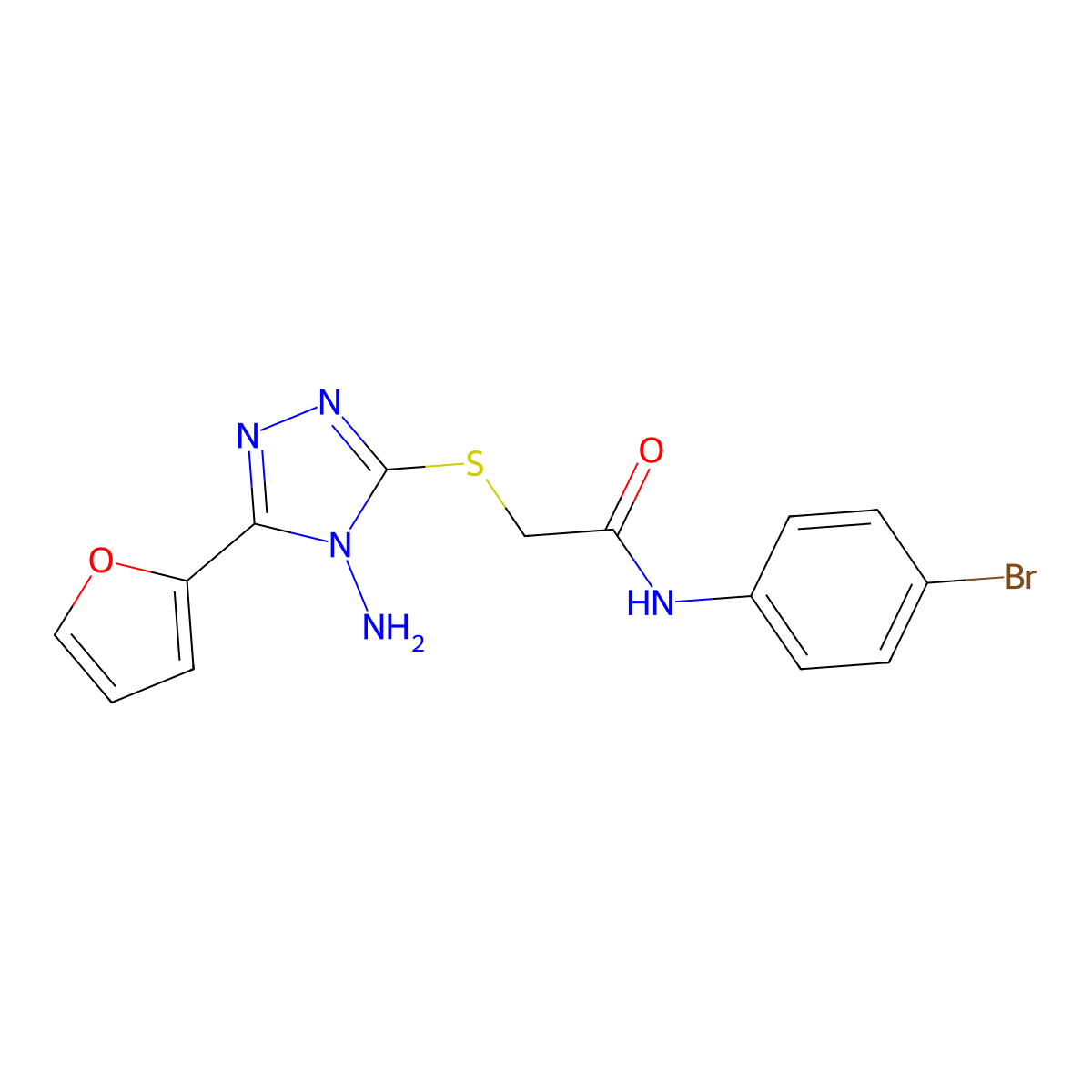 2-{[4-amino-5-(furan-2-yl)-4H-1,2,4-triazol-3-yl]sulfanyl}-N-(4-bromophenyl)acetamide molecular structure, CAS 579441-32-0