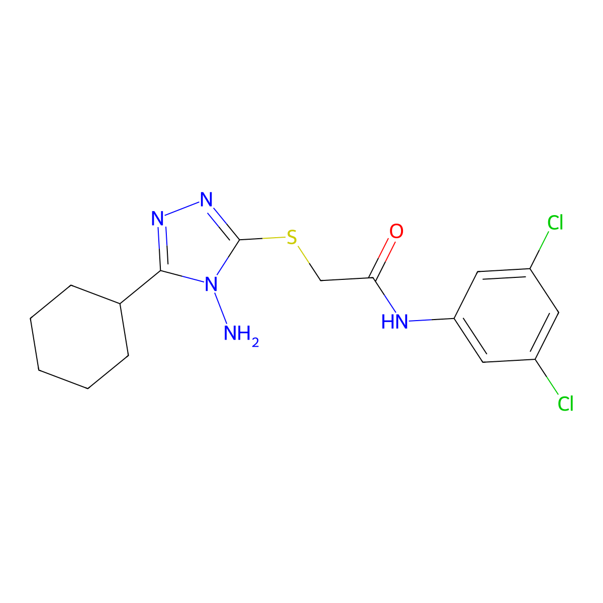 2-[(4-amino-5-cyclohexyl-4H-1,2,4-triazol-3-yl)sulfanyl]-N-(3,5-dichlorophenyl)acetamide molecular structure, CAS 579441-44-4