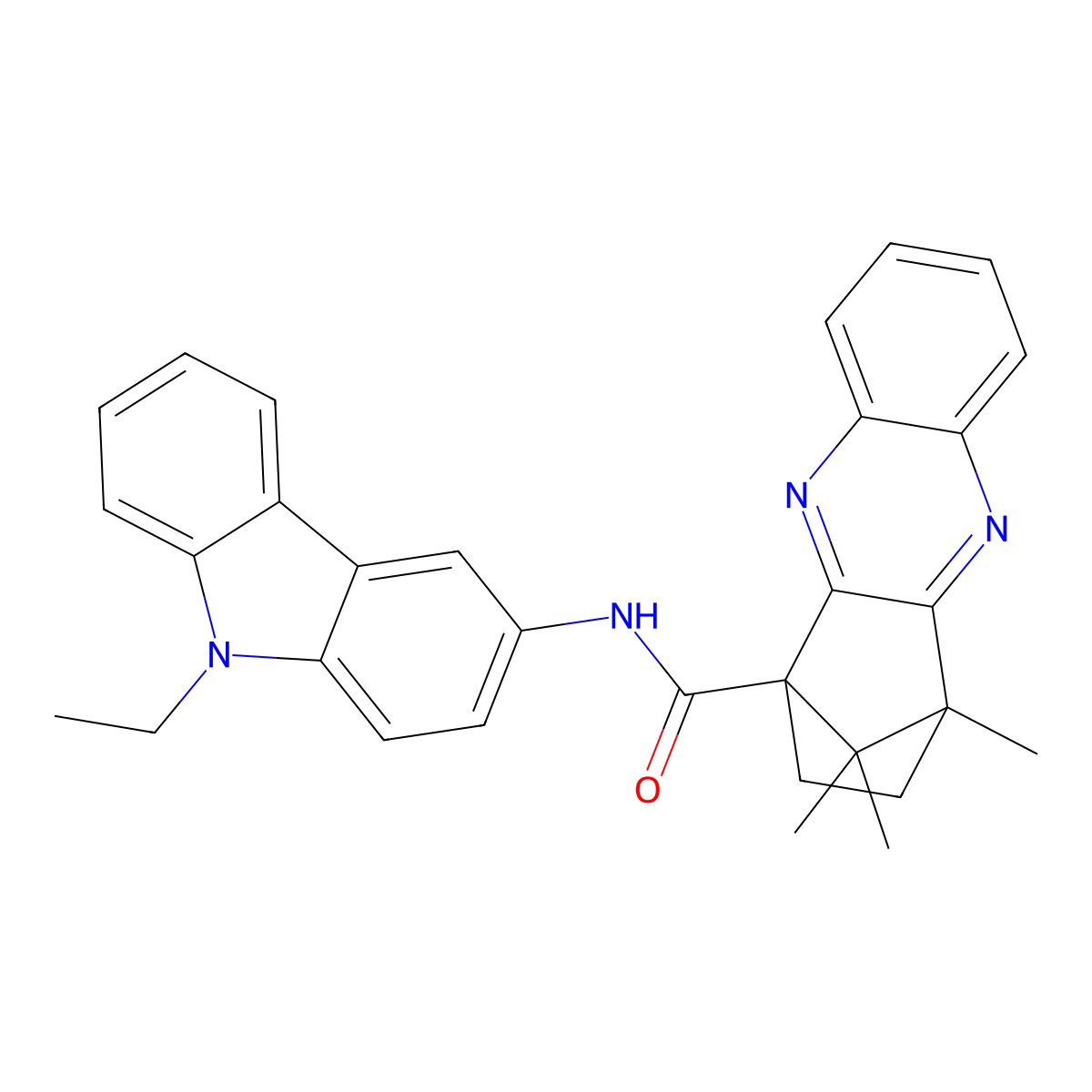 N-(9-ethyl-9H-carbazol-3-yl)-4,11,11-trimethyl-3,4-dihydro-1,4-methanophenazine-1(2H)-carboxamide molecular structure, CAS 579441-49-9