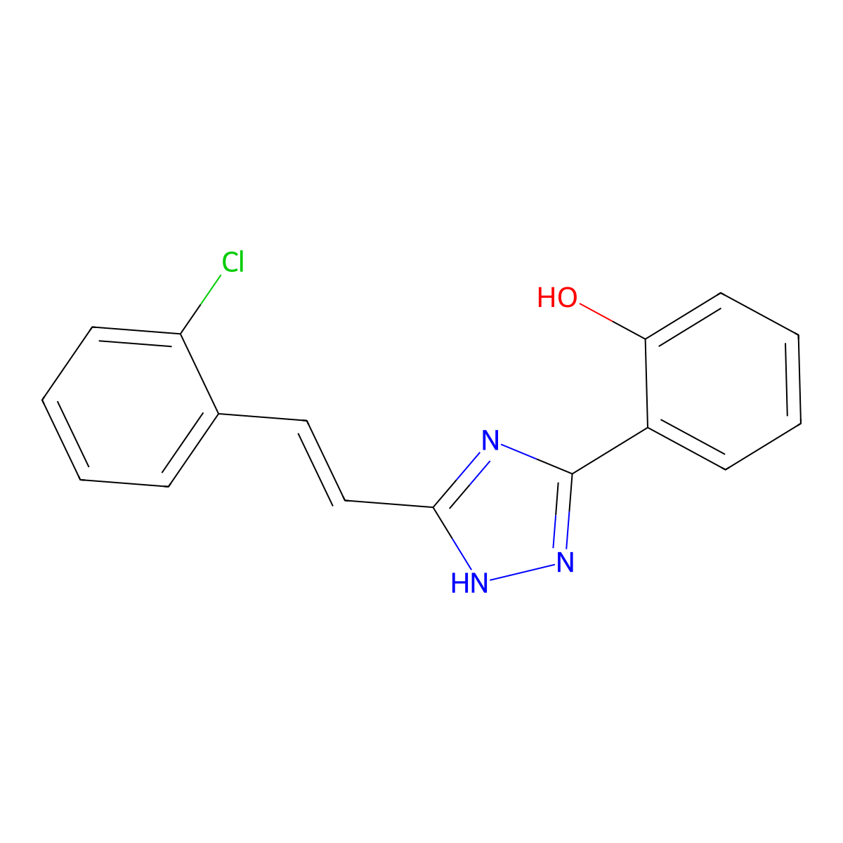 2-(3-(2-Chlorostyryl)-1H-1,2,4-triazol-5-yl)phenol molecular structure, CAS 579441-58-0