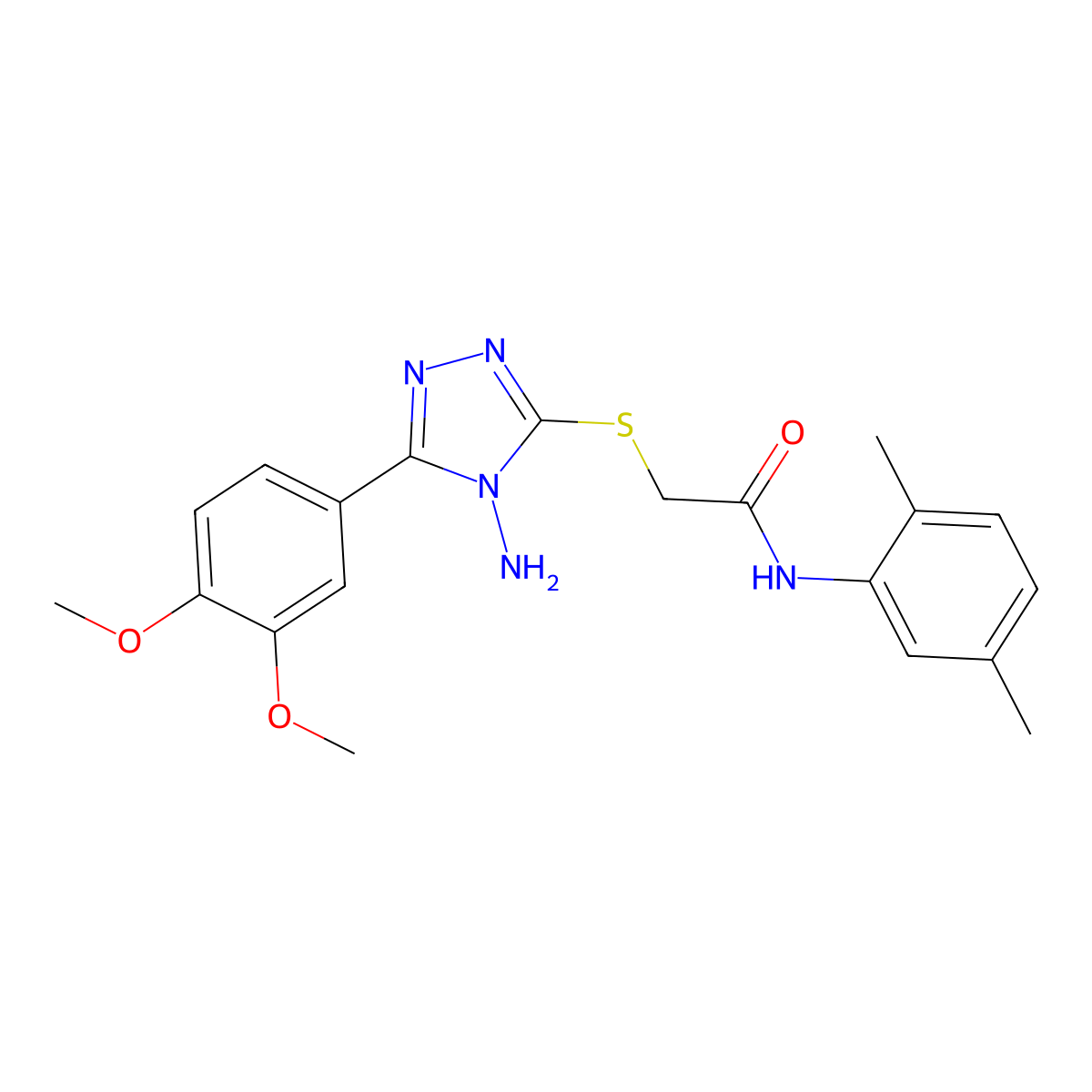 2-{[4-amino-5-(3,4-dimethoxyphenyl)-4H-1,2,4-triazol-3-yl]sulfanyl}-N-(2,5-dimethylphenyl)acetamide molecular structure, CAS 579441-63-7