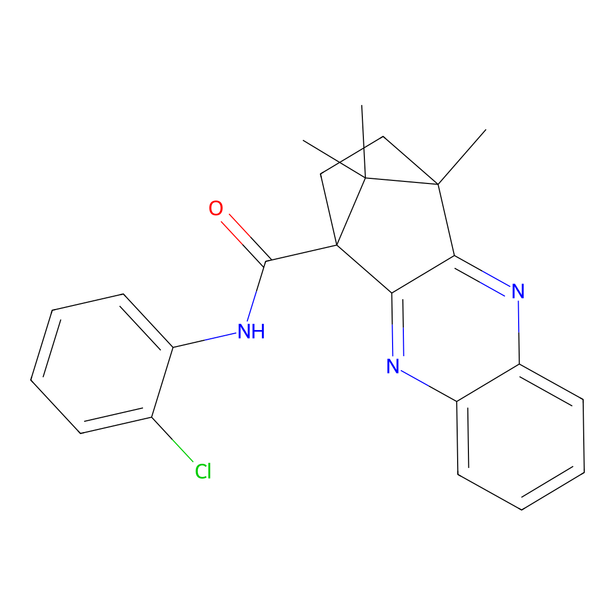 N-(2-Chlorophenyl)-12,15,15-trimethyl-3,10-diazatetracyclo[10.2.1.02,11.04,9]pentadeca-2,4,6,8,10-pentaene-1-carboxamide molecular structure, CAS 579441-81-9