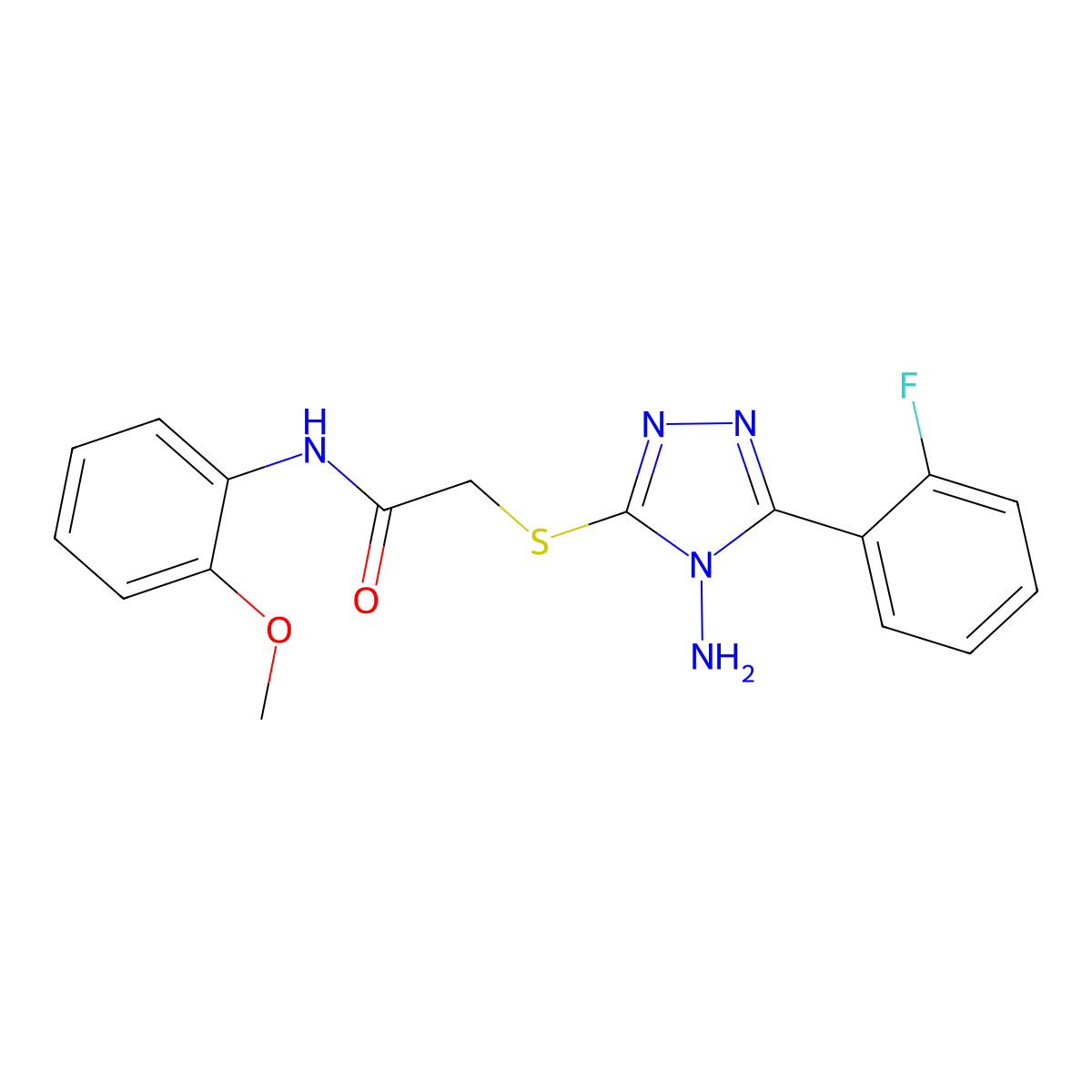 2-[4-amino-5-(2-fluorophenyl)(1,2,4-triazol-3-ylthio)]-N-(2-methoxyphenyl)acet amide molecular structure, CAS 579442-10-7