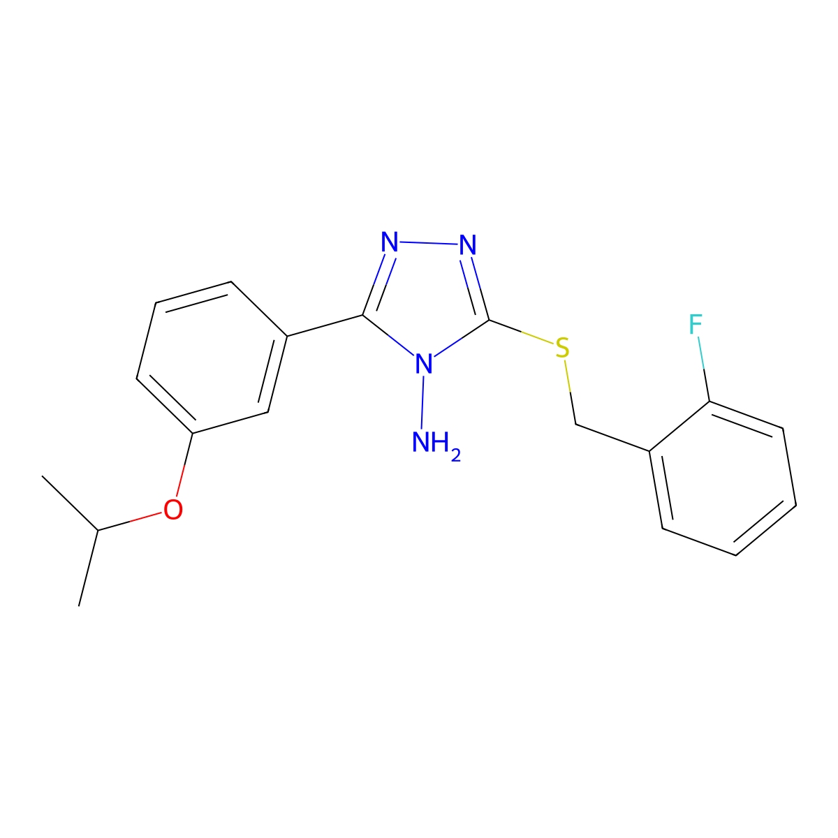 3-[(2-fluorobenzyl)sulfanyl]-5-[3-(propan-2-yloxy)phenyl]-4H-1,2,4-triazol-4-amine molecular structure, CAS 579442-14-1
