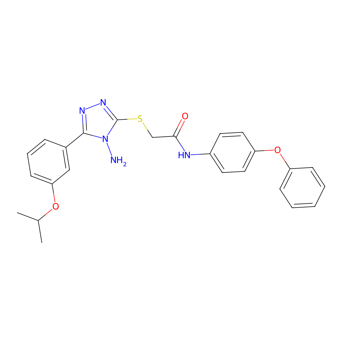 2-({4-amino-5-[3-(propan-2-yloxy)phenyl]-4H-1,2,4-triazol-3-yl}sulfanyl)-N-(4-phenoxyphenyl)acetamide molecular structure, CAS 579442-46-9