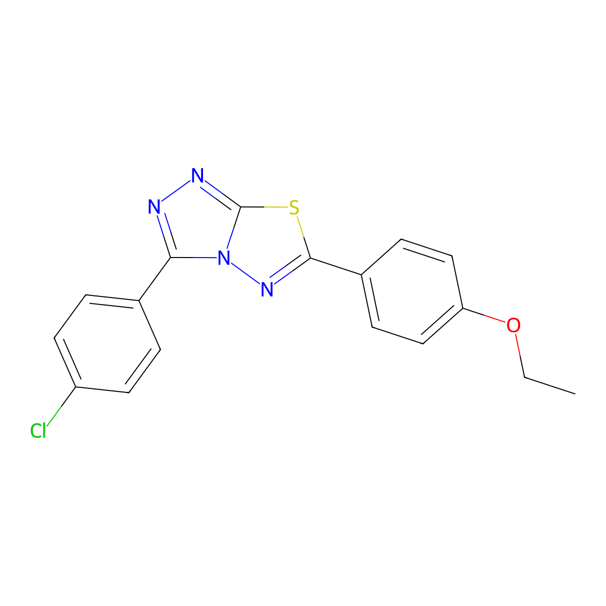 3-(4-Chlorophenyl)-6-(4-ethoxyphenyl)-[1,2,4]triazolo[3,4-b][1,3,4]thiadiazole molecular structure, CAS 579442-61-8
