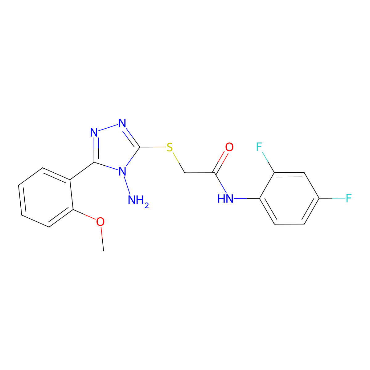 2-{[4-amino-5-(2-methoxyphenyl)-4H-1,2,4-triazol-3-yl]sulfanyl}-N-(2,4-difluorophenyl)acetamide molecular structure, CAS 579442-63-0