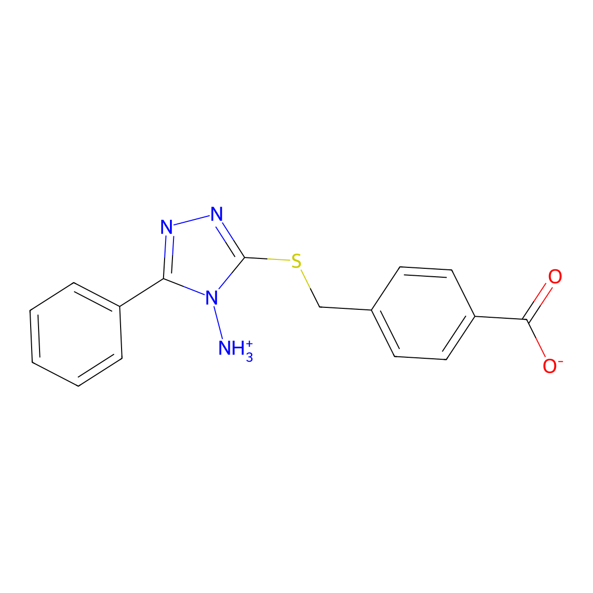 4-[(4-Amino-5-phenyl-1,2,4-triazol-3-ylthio)methyl]benzoic acid molecular structure, CAS 579442-80-1