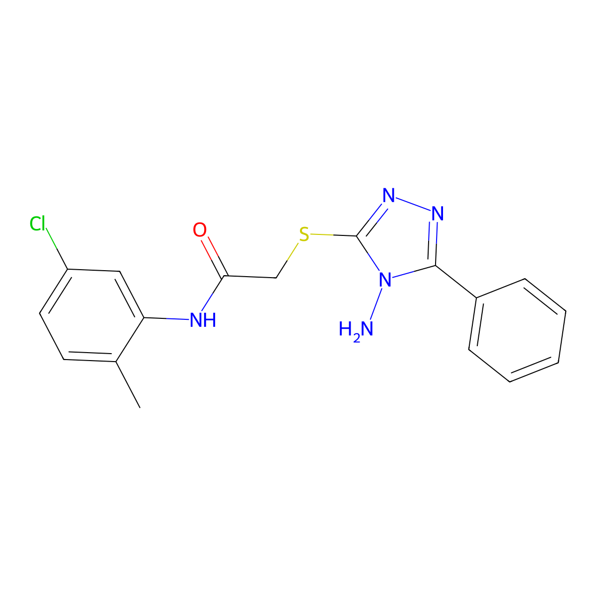 2-((4-amino-5-phenyl-4H-1,2,4-triazol-3-yl)thio)-N-(5-chloro-2-methylphenyl)acetamide molecular structure, CAS 579442-95-8