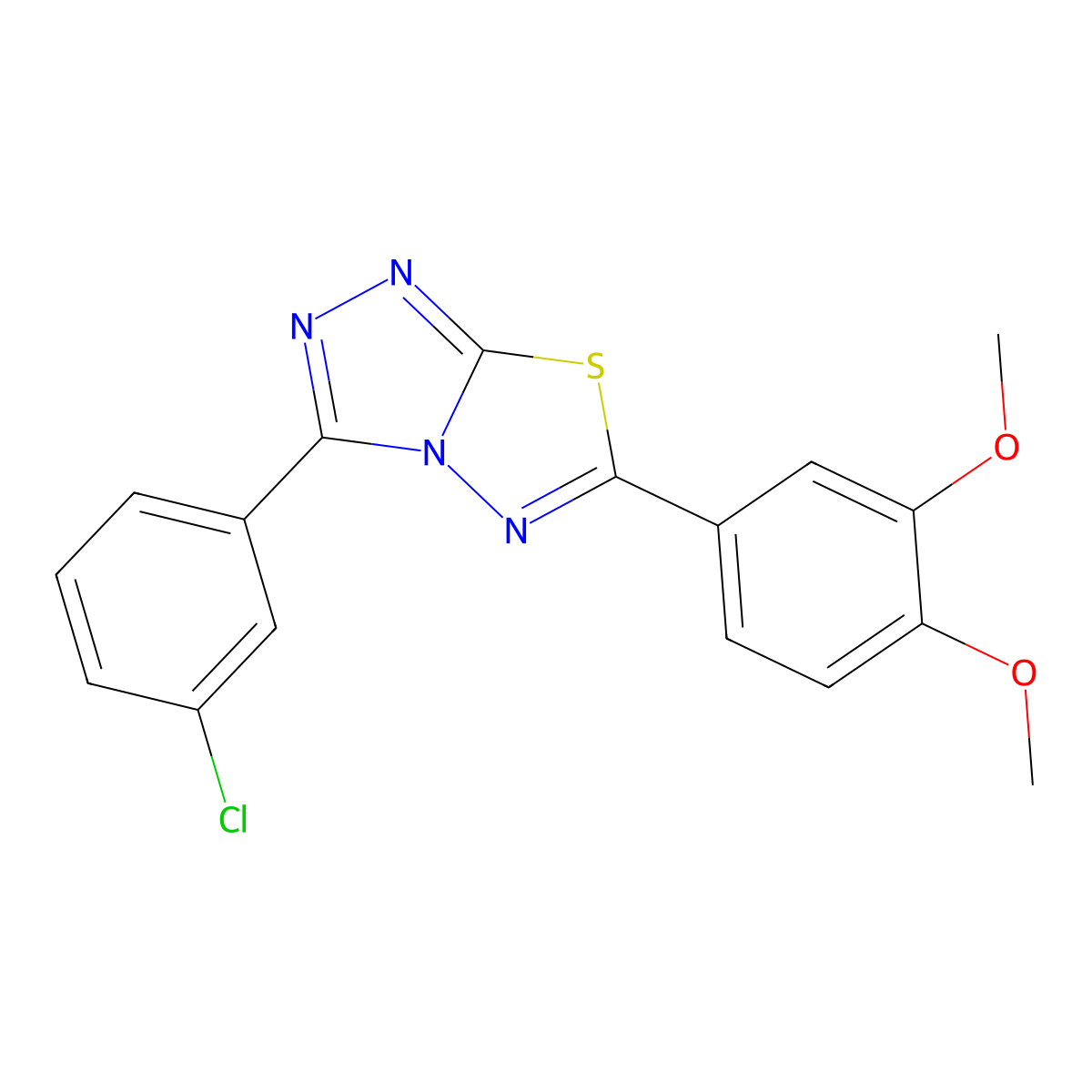 3-(3-Chlorophenyl)-6-(3,4-dimethoxyphenyl)[1,2,4]triazolo[3,4-b][1,3,4]thiadiazole molecular structure, CAS 579442-99-2
