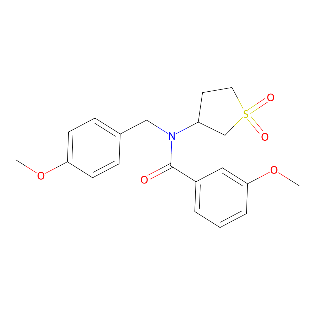 N-(1,1-dioxidotetrahydro-3-thienyl)-3-methoxy-N-(4-methoxybenzyl)benzamide molecular structure, CAS 579443-21-3