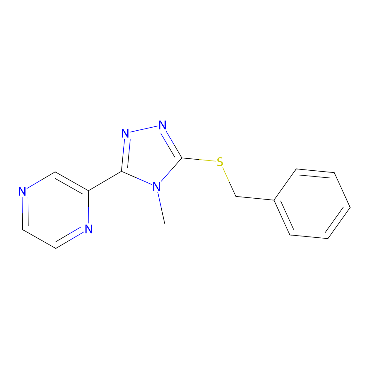 2-[5-(benzylsulfanyl)-4-methyl-4H-1,2,4-triazol-3-yl]pyrazine molecular structure, CAS 579443-35-9