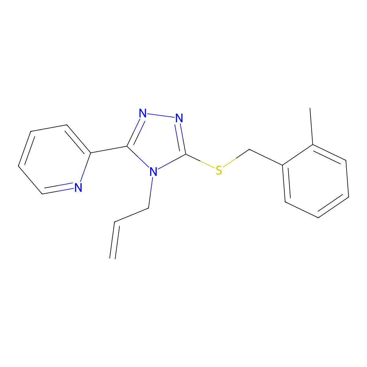 2-(4-Allyl-5-((2-methylbenzyl)thio)-4H-1,2,4-triazol-3-YL)pyridine molecular structure, CAS 579443-79-1