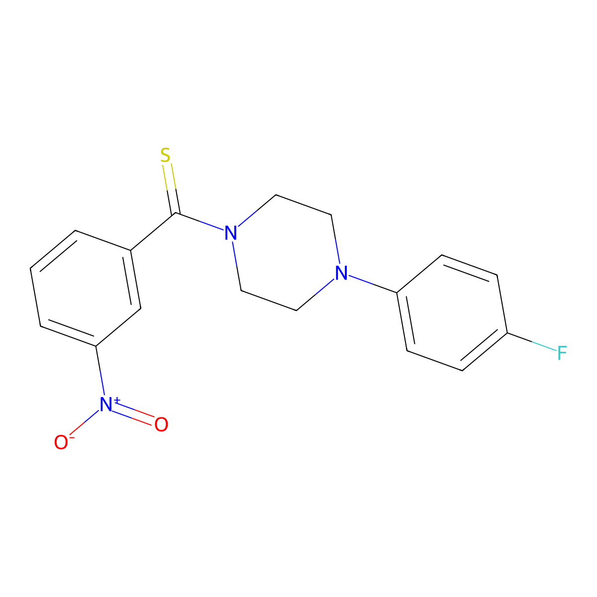 [4-(4-Fluorophenyl)piperazin-1-yl]-(3-nitrophenyl)methanethione molecular structure, CAS 579444-02-3