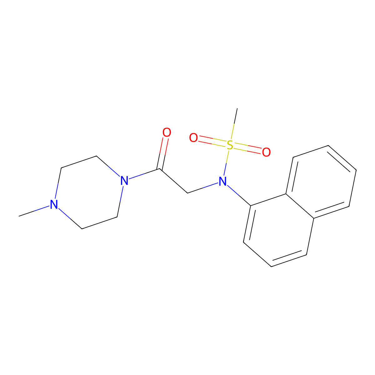 N-[2-(4-methylpiperazin-1-yl)-2-oxoethyl]-N-naphthalen-1-ylmethanesulfonamide molecular structure, CAS 579444-11-4