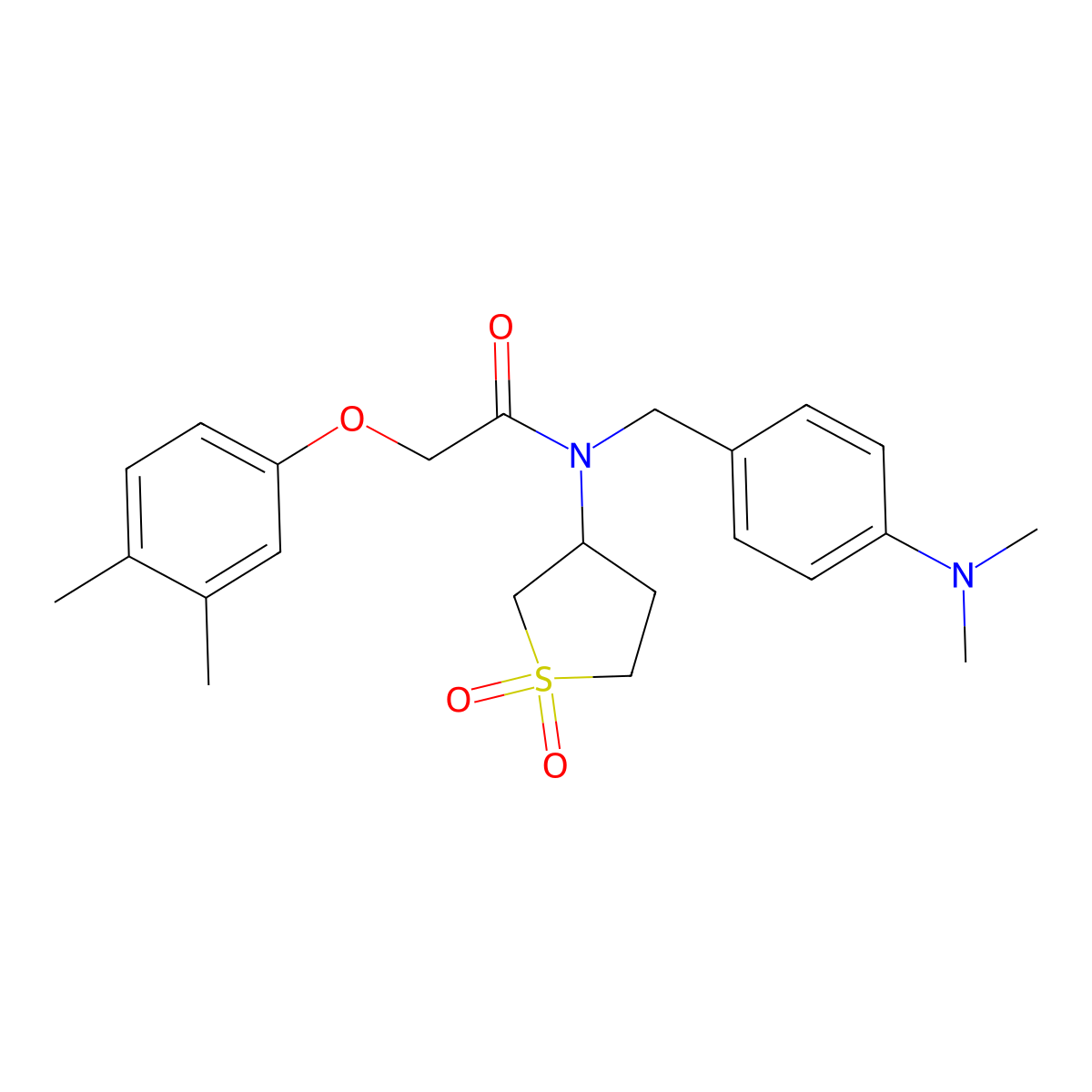 N-[4-(dimethylamino)benzyl]-2-(3,4-dimethylphenoxy)-N-(1,1-dioxidotetrahydrothiophen-3-yl)acetamide molecular structure, CAS 579444-30-7