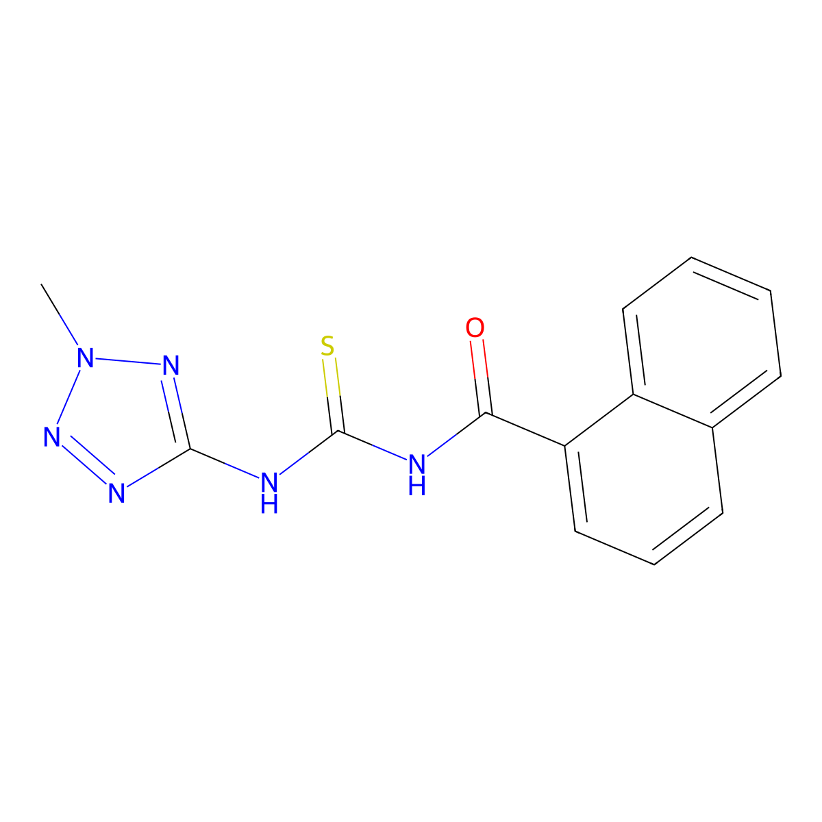 N-[(2-methyltetrazol-5-yl)carbamothioyl]naphthalene-1-carboxamide molecular structure, CAS 579446-00-7