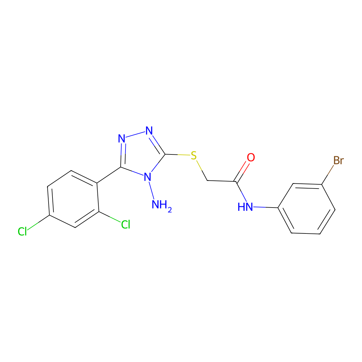 2-{[4-amino-5-(2,4-dichlorophenyl)-4H-1,2,4-triazol-3-yl]sulfanyl}-N-(3-bromophenyl)acetamide molecular structure, CAS 579446-07-4
