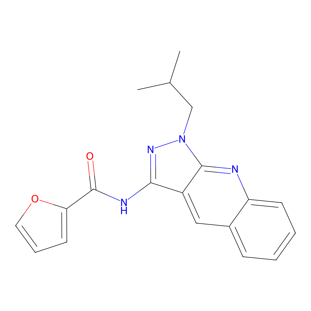 N-[1-(2-methylpropyl)pyrazolo[3,4-b]quinolin-3-yl]furan-2-carboxamide molecular structure, CAS 579446-12-1