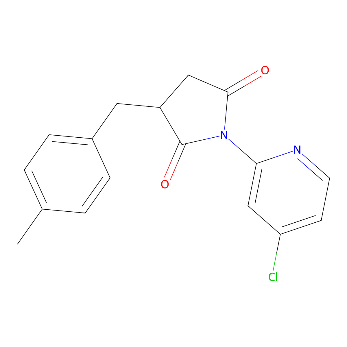 1-(4-Chloropyridin-2-yl)-3-[(4-methylphenyl)methyl]pyrrolidine-2,5-dione molecular structure, CAS 579446-24-5