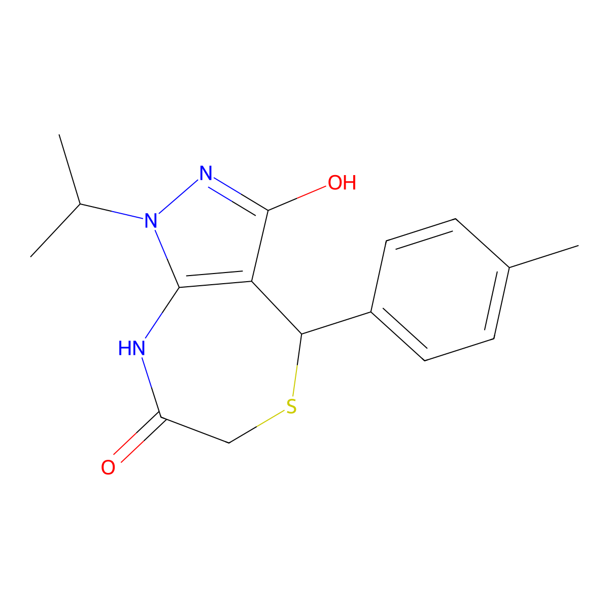 4-(4-methylphenyl)-1-propan-2-yl-4,8-dihydro-2H-pyrazolo[3,4-e][1,4]thiazepine-3,7-dione molecular structure, CAS 579446-67-6