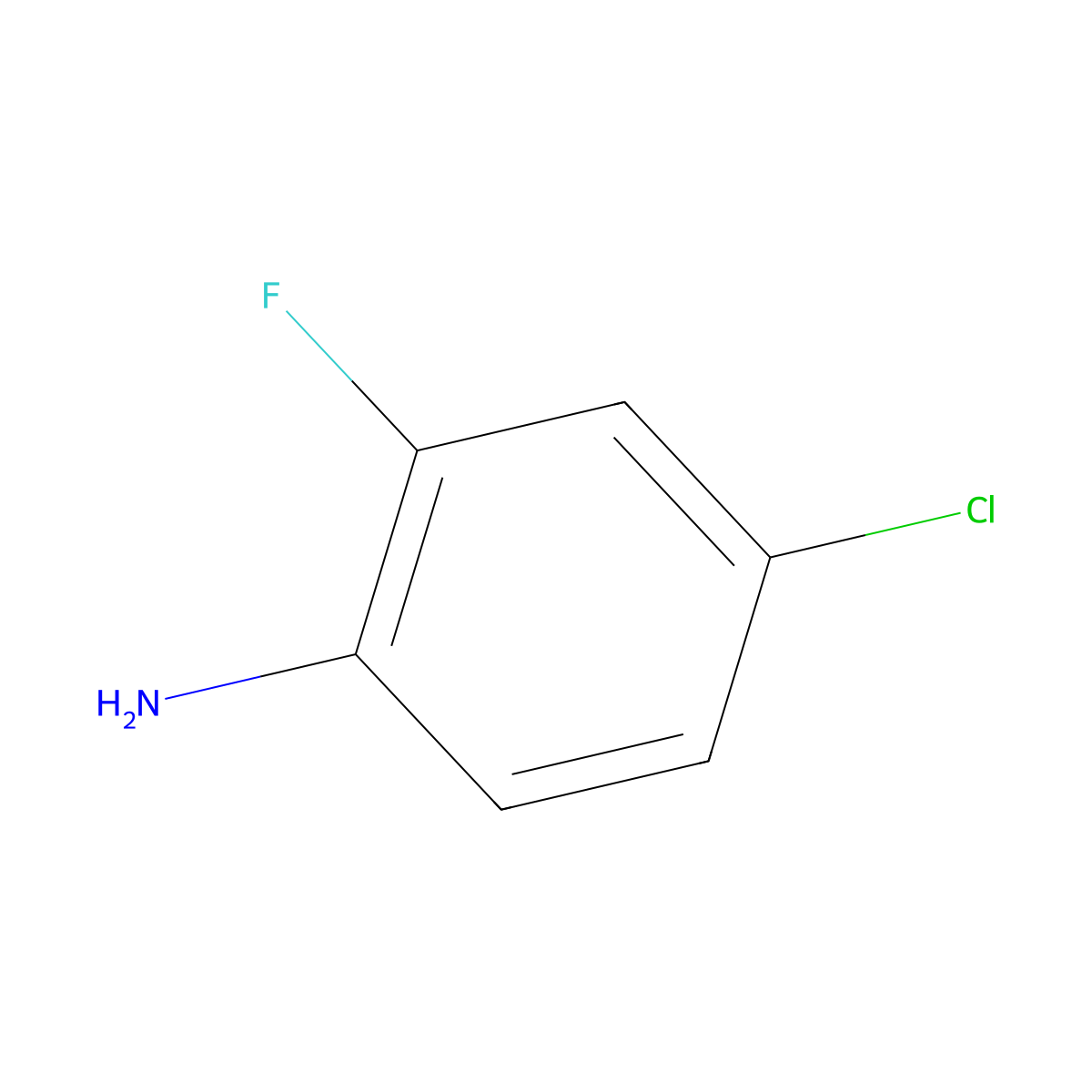 4-Chloro-2-fluoroaniline molecular structure, CAS 57946-56-2
